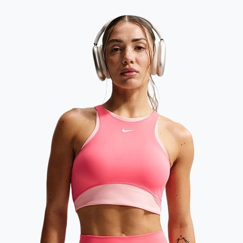 Biustonosz treningowy Nike One Medium Support Sea coral/bleached coral/white
