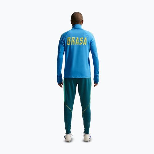 Bluza piłkarska męska Nike Brazil Strike light photo blue/light menta/midwest gold