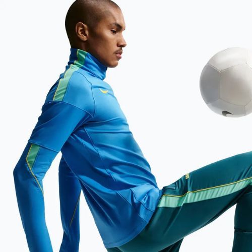 Bluza piłkarska męska Nike Brazil Strike light photo blue/light menta/midwest gold