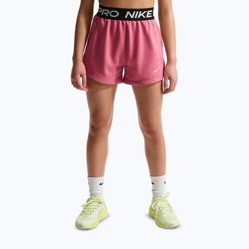 Spodenki dziecięce Nike Pro Fleece Dri-Fit peony/peony/black/white