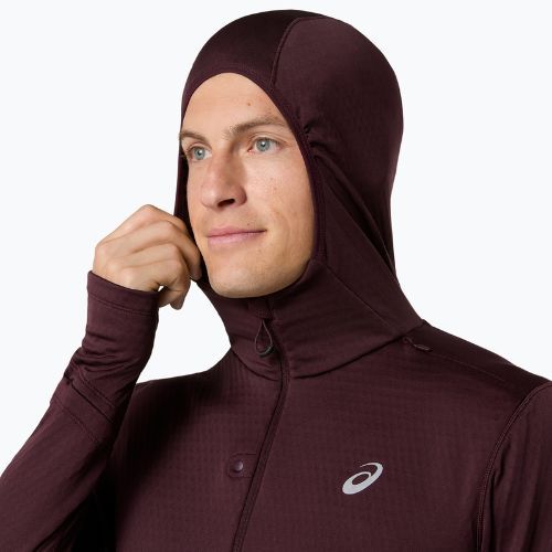 Bluza do biegania męska ASICS Road Winter Ls Hoodie dark currant