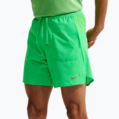 Spodenki do biegania męskie Nike Stride Dri-Fit 2in1 7" green spark