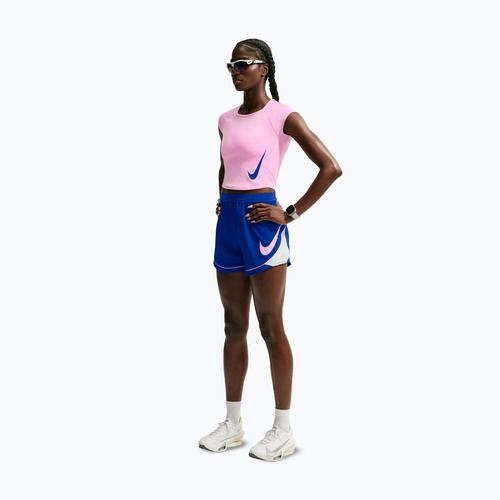 Koszulka do biegania damska Nike Tempo Swoosh Run Dri-Fit pink rise/pink rise/old royal
