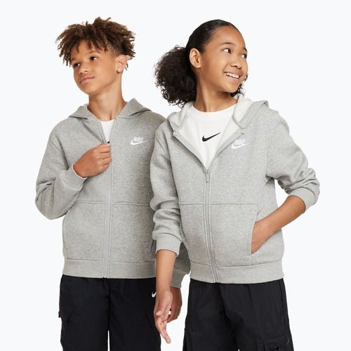 Bluza dziecięca Nike Sportswear Club Fleece dark grey heather/base grey/white