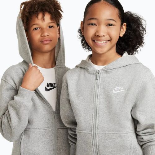 Bluza dziecięca Nike Sportswear Club Fleece dark grey heather/base grey/white