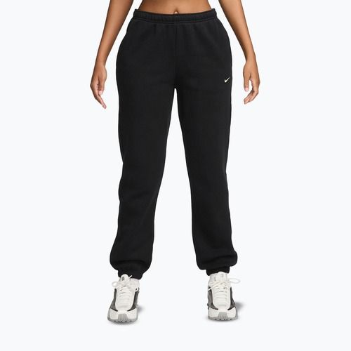 Spodnie damskie Nike Studio Fleece total black/sail