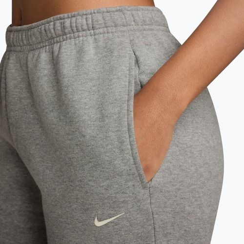 Spodnie damskie Nike Studio Fleece dark grey heather/sail