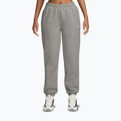 Spodnie damskie Nike Studio Fleece dark grey heather/sail