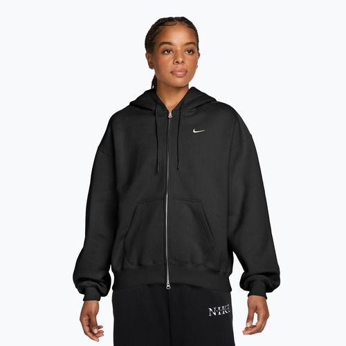 Bluza damska Nike Studio Fleece Medium Weight Oversized Full Zip total black/sail