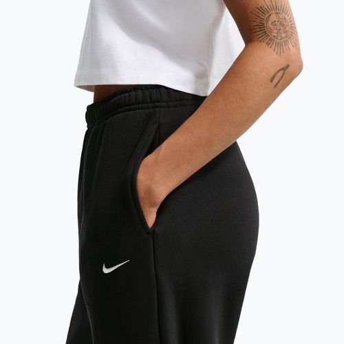 Spodnie damskie Nike Studio Fleece Medium Weight total black/sail