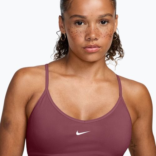 Biustonosz treningowy Nike Pro Seamless pink smoke/white