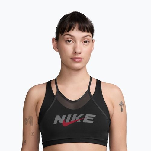 Biustonosz treningowy Nike One black/smoke grey/university red
