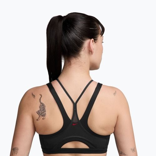 Biustonosz treningowy Nike One black/smoke grey/university red