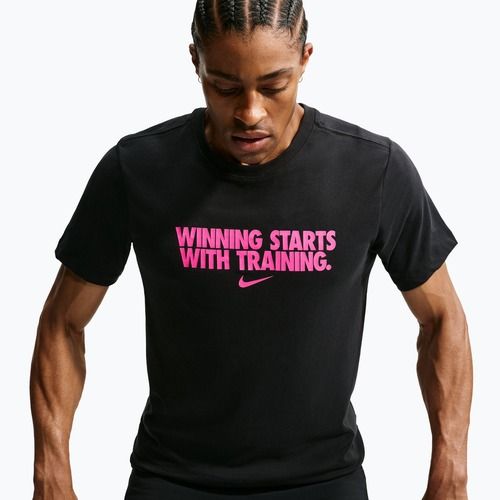 Koszulka treningowa męska Nike Dri-Fit Winning black/hyper pink