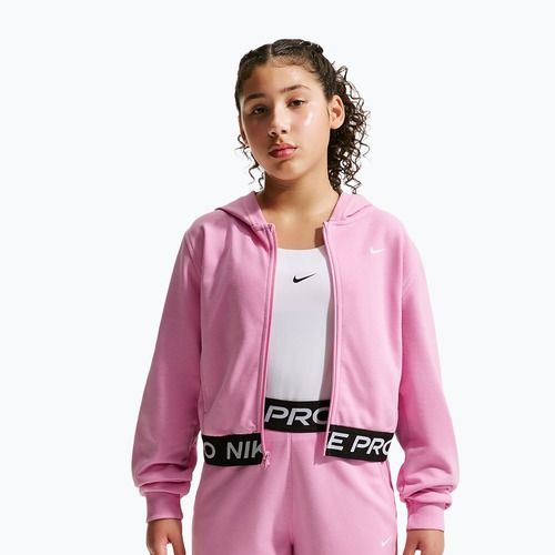 Bluza dziecięca Nike Pro Fleece pink rise/pink rise/black/white