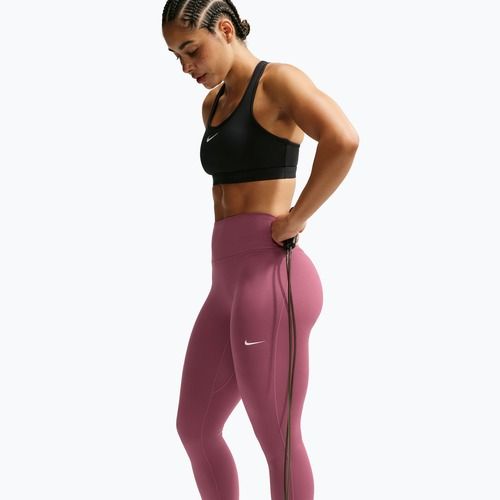 Legginsy damskie Nike One Seamless Front pink smoke/white