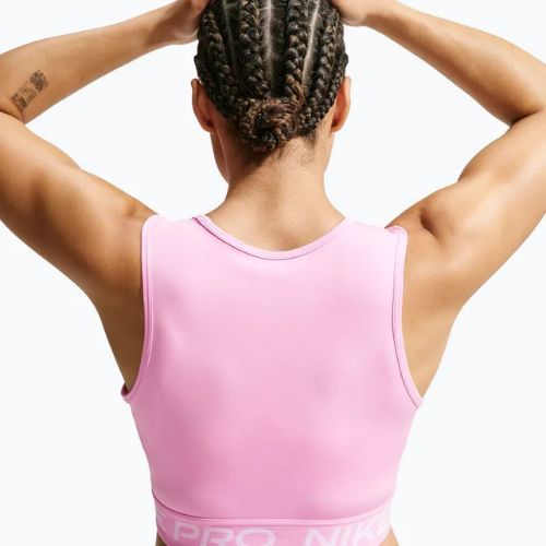 Koszulka damska Nike Pro pink rise/white