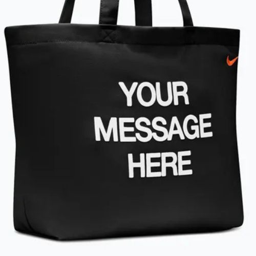 Torba Nike Heritage "Your Message Here" Tote 22 l black/white/safety orange