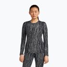 Longsleeve trekkingowy damski icebreaker Merino 260 Tech Vertex Crewe Delta Lines AOP black/snow/j