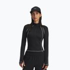 Longsleeve treningowy damski Under Armour ColdGear Textured 1/2 Zip black/white/metalic silver