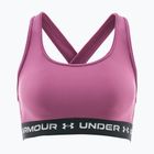 Biustonosz treningowy Under Armour Crossback Mid fuchsia dusk/black/white