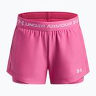 Spodenki treningowe dla dzieci Under Armour UA Tech Play Up 2IN1 Shorts pink frenzy/white