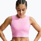 Koszulka damska Nike Pro pink rise/white