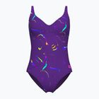 Strój pływacki jednoczęściowy damski arena Abyss U Back multi plum/plum