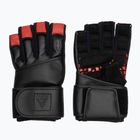 Rękawiczki treningowe RDX L4 Finger Weightlifting Leather red/black