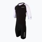 Kombinezon triathlonowy męski ZONE3 Lava Long Distance Full Zip Aero Suit black/white/red