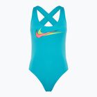 Strój pływacki jednoczęściowy damski Nike Multi Logo Crossback dusty cactus