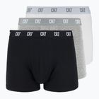Bokserki męskie CR7 Basic Trunk 3 pary white/ greymelange/ black
