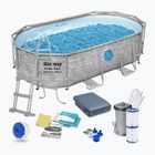 Basen stelażowy Bestway Power Steel Swim Vista Series Oval Pool Set 427 x 250 cm szary