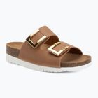 Klapki damskie Scholl Montery 2 Straps Ad Med cognac