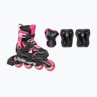 Rolki dla dzieci z ochraniaczami Rollerblade Microblade Combo Jr black/pink