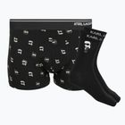 Zestaw bokserki + skarpety męskie KARL LAGERFELD Ikon Trunk aop karl dot black