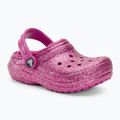 Klapki dziecięce Crocs Classic Lined Glitter Clog fuchsia fun/multi 2