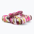 Klapki dziecięce Crocs Classic Lined Marbled Clog electric pink/multi 207773 5
