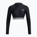 Top treningowy damski Under Armour Heat Gear Rib 1/4 Zip black/black/white 3