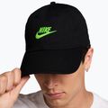 Czapka z daszkiem Nike Club Unstructured Futura Wash black/mean green 8