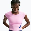 Koszulka do biegania damska Nike Tempo Swoosh Run Dri-Fit pink rise/pink rise/old royal