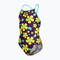 Strój pływacki jednoczęściowy dziecięcy arena Spring Lightdrop Back plum multi/water 3