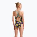 Strój pływacki jednoczęściowy dziecięcy arena Spring Lightdrop Back plum multi/water 7