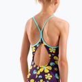Strój pływacki jednoczęściowy dziecięcy arena Spring Lightdrop Back plum multi/water 9