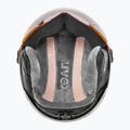 Kask narciarski dziecięcy UVEX Rocket Visor Jr rhino/blush matt/mirror silver/lasergold lite 13