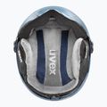 Kask narciarski dziecięcy UVEX Rocket Visor Jr blue puzzle matt/mirror blue/smoke 13