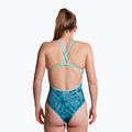 Strój pływacki jednoczęściowy damski ZONE3 Strap Back teal tie dye 5