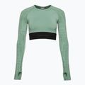 Top treningowy longsleeve damski Gymshark Vision Crop Top green/black 5