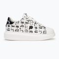 Buty damskie KARL LAGERFELD Kapri Twin Nft Graffiti white leather w/black 2