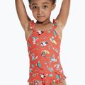 Strój pływacki jednoczęściowy dziecięcy Speedo Digital Frill Thinstrap coral/sweet taro/white 4